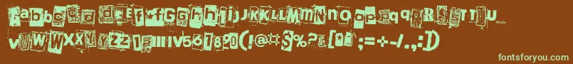 PersonaNonGrata Font – Green Fonts on Brown Background