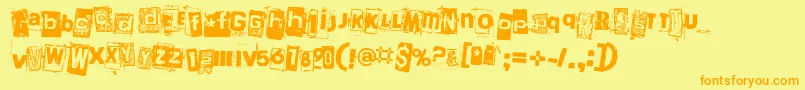 PersonaNonGrata Font – Orange Fonts on Yellow Background