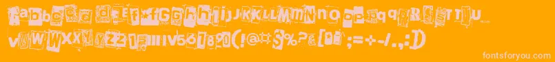 PersonaNonGrata-Schriftart – Rosa Schriften auf orangefarbenem Hintergrund