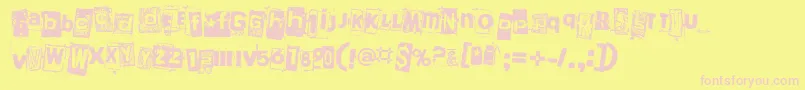 PersonaNonGrata-fontti – vaaleanpunaiset fontit keltaisella taustalla