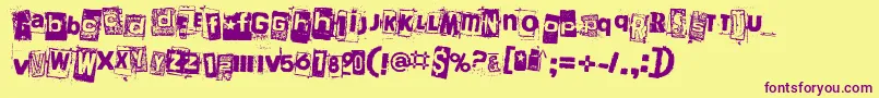 PersonaNonGrata Font – Purple Fonts on Yellow Background