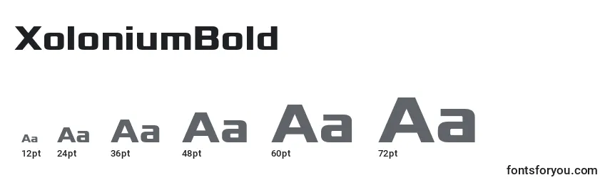Размеры шрифта XoloniumBold (38509)