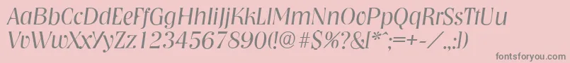 NashvilleserialLightItalic Font – Gray Fonts on Pink Background