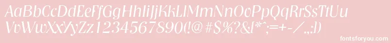 NashvilleserialLightItalic Font – White Fonts on Pink Background