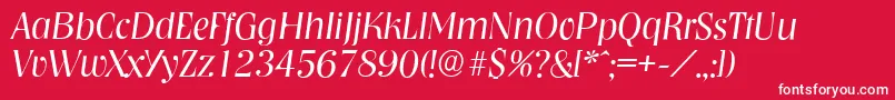 NashvilleserialLightItalic Font – White Fonts on Red Background