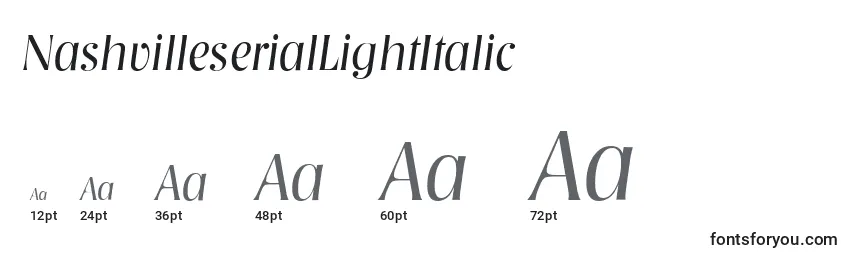 NashvilleserialLightItalic Font Sizes