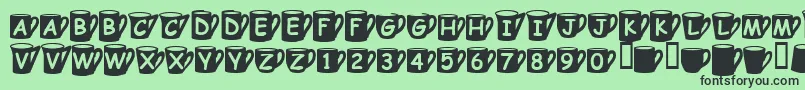 Coffeemugs Font – Black Fonts on Green Background