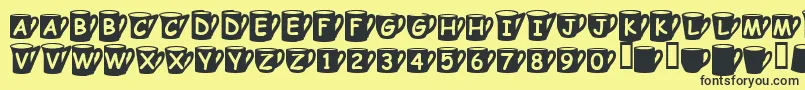 Coffeemugs Font – Black Fonts on Yellow Background