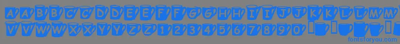 Coffeemugs Font – Blue Fonts on Gray Background