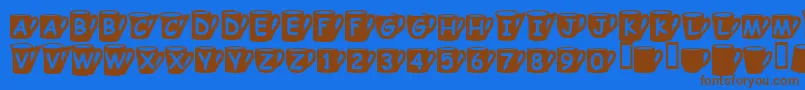 Coffeemugs Font – Brown Fonts on Blue Background