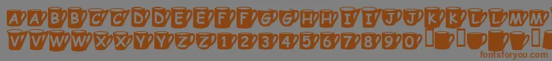 Coffeemugs Font – Brown Fonts on Gray Background