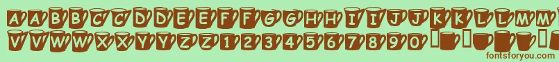 Coffeemugs Font – Brown Fonts on Green Background