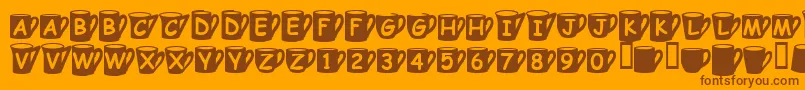Coffeemugs Font – Brown Fonts on Orange Background