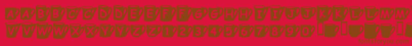 Coffeemugs Font – Brown Fonts on Red Background