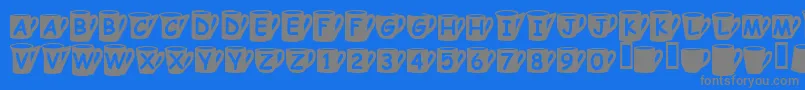 Coffeemugs Font – Gray Fonts on Blue Background