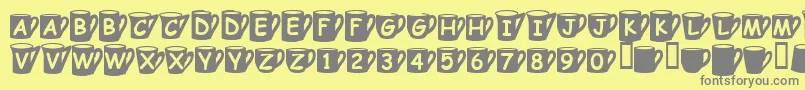 Coffeemugs Font – Gray Fonts on Yellow Background