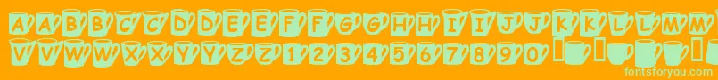 Coffeemugs Font – Green Fonts on Orange Background