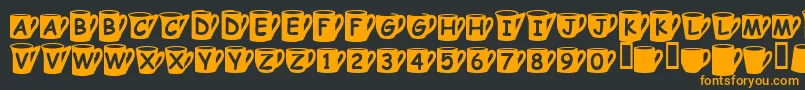 Coffeemugs Font – Orange Fonts on Black Background