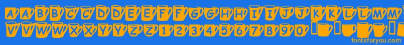 Coffeemugs Font – Orange Fonts on Blue Background