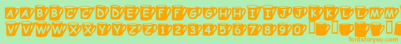 Coffeemugs Font – Orange Fonts on Green Background