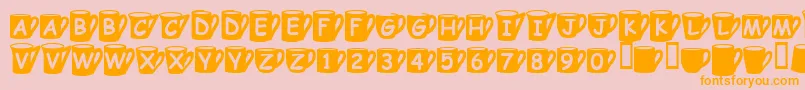 Coffeemugs Font – Orange Fonts on Pink Background