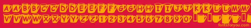 Coffeemugs Font – Orange Fonts on Red Background