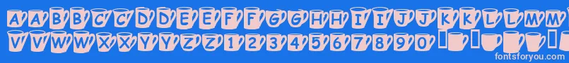 Coffeemugs Font – Pink Fonts on Blue Background