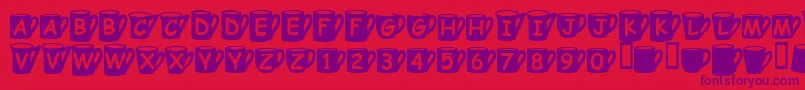 Coffeemugs Font – Purple Fonts on Red Background