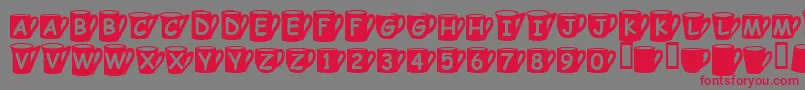 Coffeemugs Font – Red Fonts on Gray Background