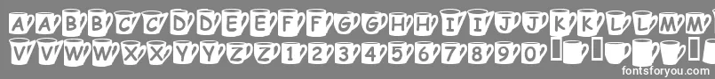 Coffeemugs-Schriftart – Weiße Schriften auf grauem Hintergrund
