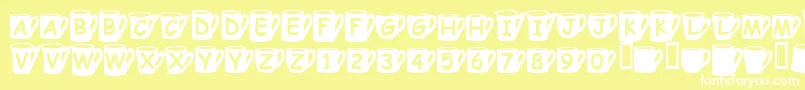 Coffeemugs Font – White Fonts on Yellow Background