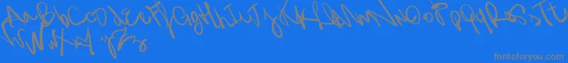 VtksZamioyn4-Schriftart – Graue Schriften auf blauem Hintergrund