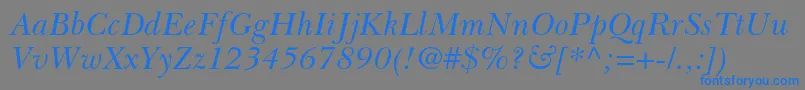 BaskervillecyrltstdIncline Font – Blue Fonts on Gray Background