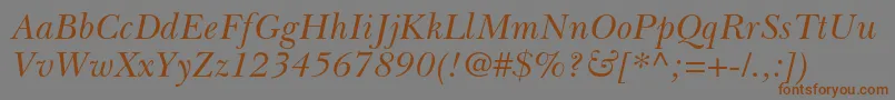 BaskervillecyrltstdIncline Font – Brown Fonts on Gray Background