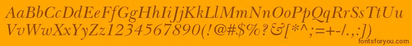 BaskervillecyrltstdIncline Font – Brown Fonts on Orange Background