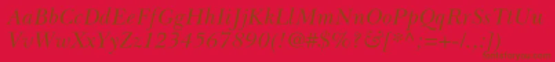BaskervillecyrltstdIncline Font – Brown Fonts on Red Background