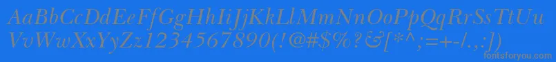 BaskervillecyrltstdIncline Font – Gray Fonts on Blue Background