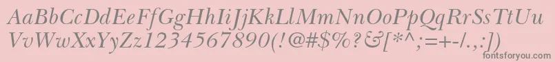 BaskervillecyrltstdIncline Font – Gray Fonts on Pink Background