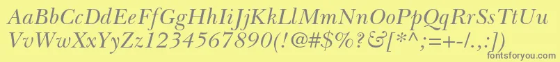 BaskervillecyrltstdIncline Font – Gray Fonts on Yellow Background