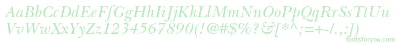 BaskervillecyrltstdIncline Font – Green Fonts on White Background