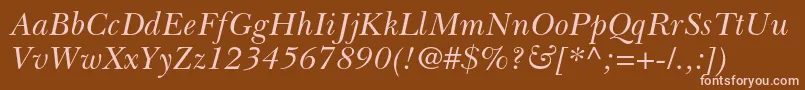 BaskervillecyrltstdIncline Font – Pink Fonts on Brown Background