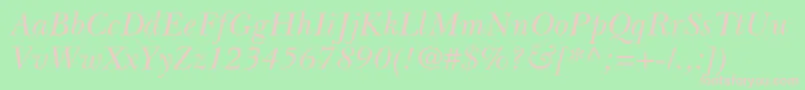 BaskervillecyrltstdIncline Font – Pink Fonts on Green Background