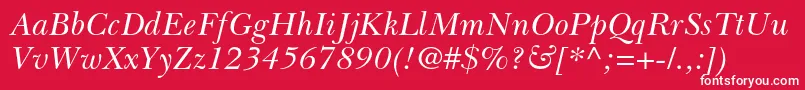 フォントBaskervillecyrltstdIncline – 赤い背景に白い文字
