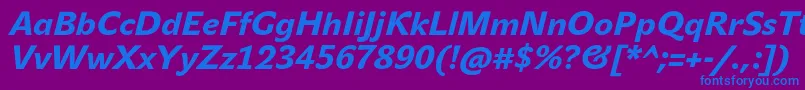 JohnsansMediumProBoldItalic Font – Blue Fonts on Purple Background