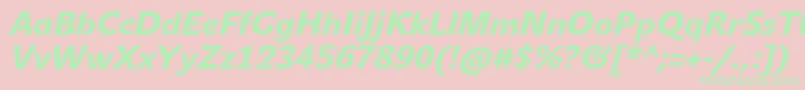 JohnsansMediumProBoldItalic-Schriftart – Grüne Schriften auf rosa Hintergrund