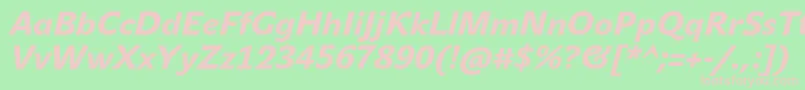 JohnsansMediumProBoldItalic Font – Pink Fonts on Green Background