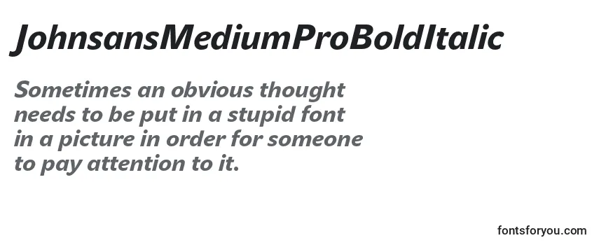 JohnsansMediumProBoldItalic Font