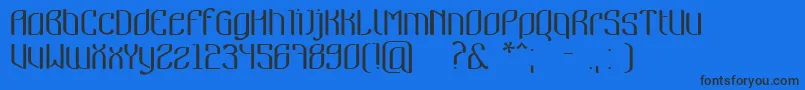 Nymeria-Schriftart – Schwarze Schriften auf blauem Hintergrund