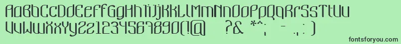 フォントNymeria – 緑の背景に黒い文字