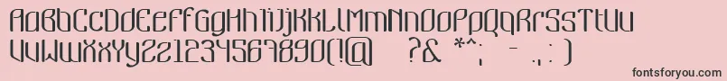 Fonte Nymeria – fontes pretas em um fundo rosa